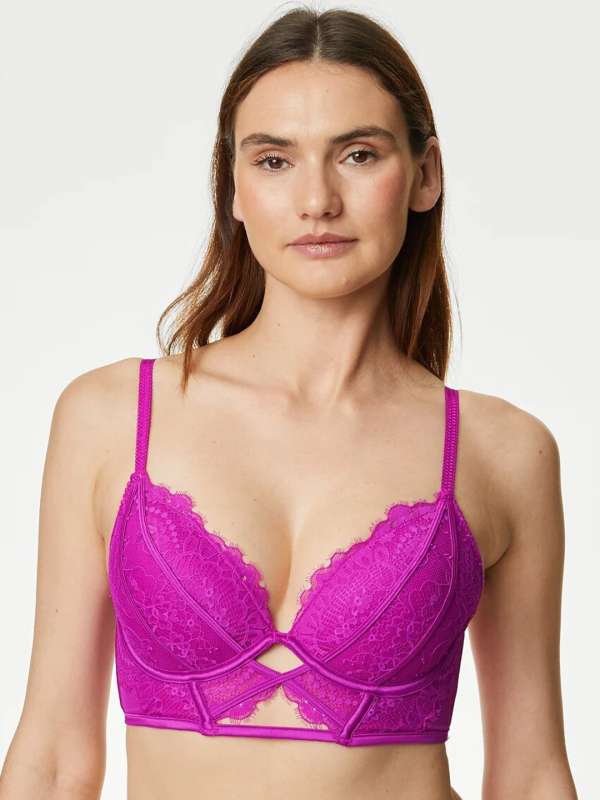 MARKS & SPENCER Linea Lace Wired Plunge Bra Women Everyday Lightly