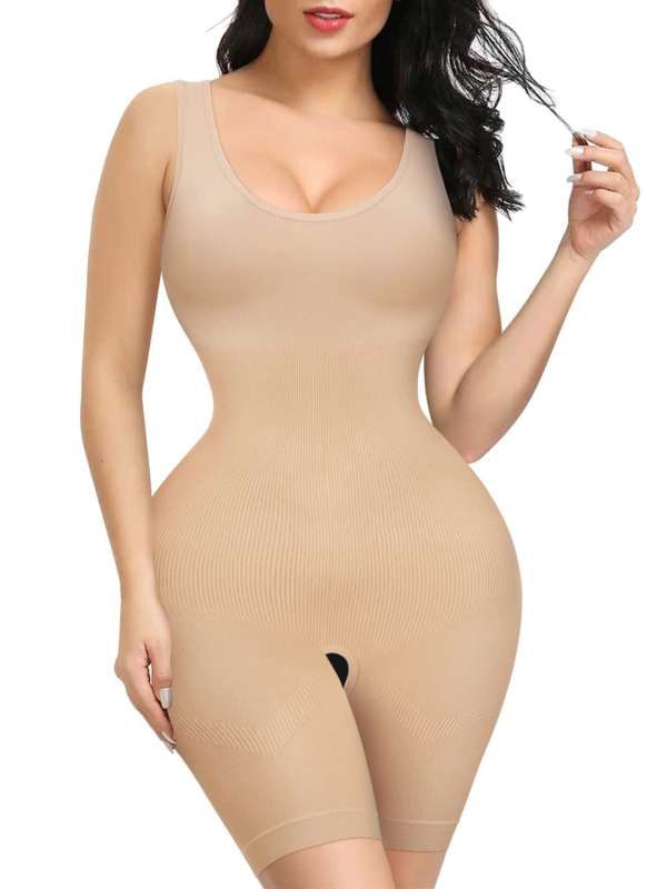 Buy Body Shaper for Women Tummy Control U Plunge Backless Full Body  Shapewear Mid Thigh Mesh stress Bodysuit Top Online at desertcartINDIA