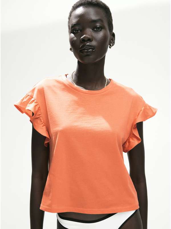 Orange cut out hot sale top