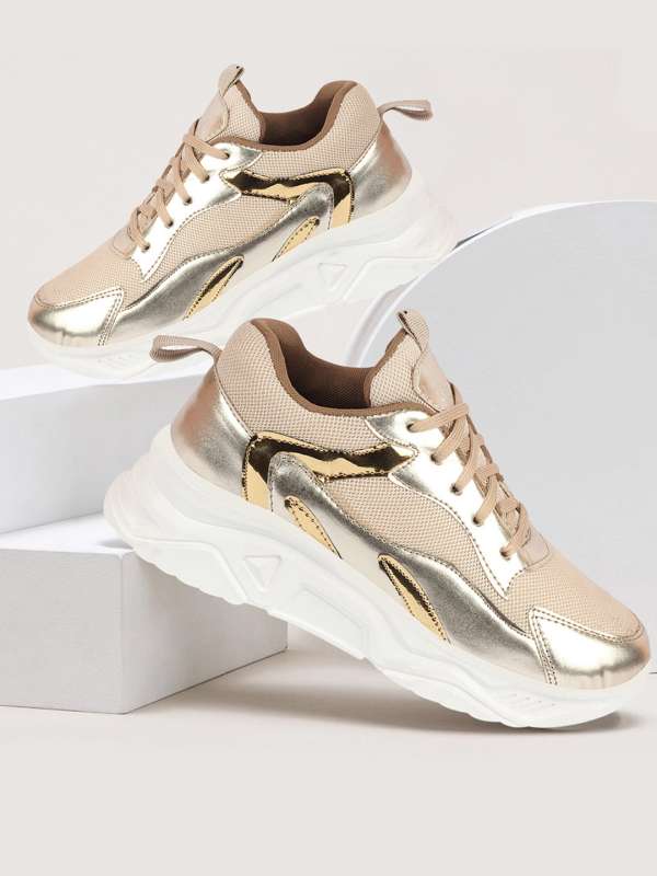 Gold Women Shoes Sneakers Buy Gold Women Shoes Sneakers online in India