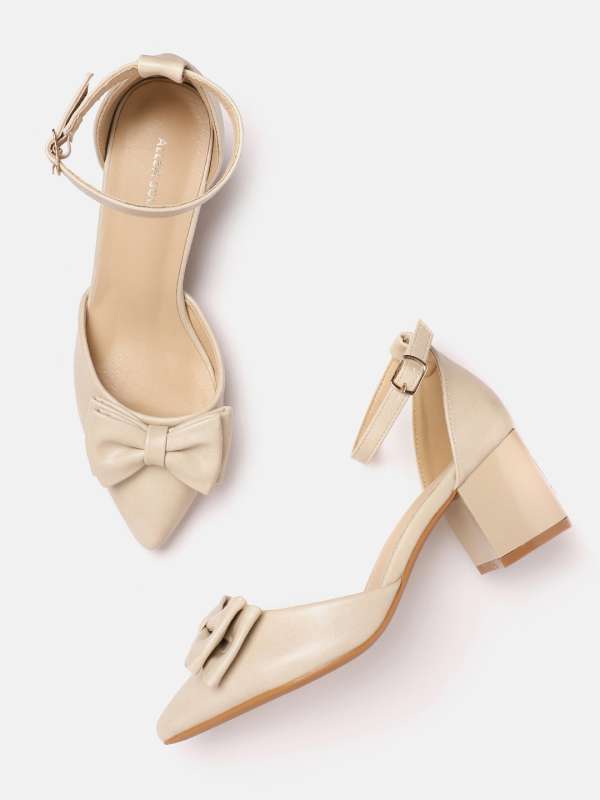 Buy online Beige Block Heel Pumps from heels for Women by Axium
