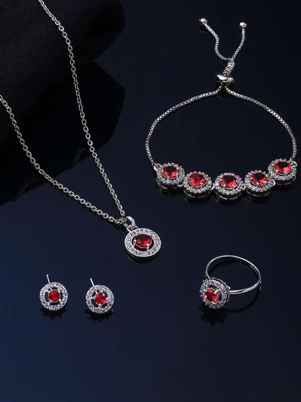 Red necklace store set online
