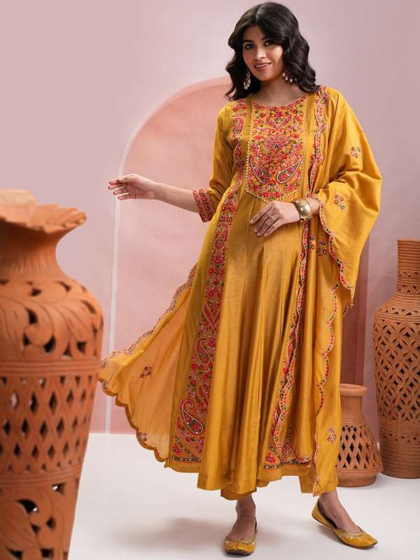 Umbrella Anarkali Salwar And Dupatta Lounge Trousers Kurtas Sets