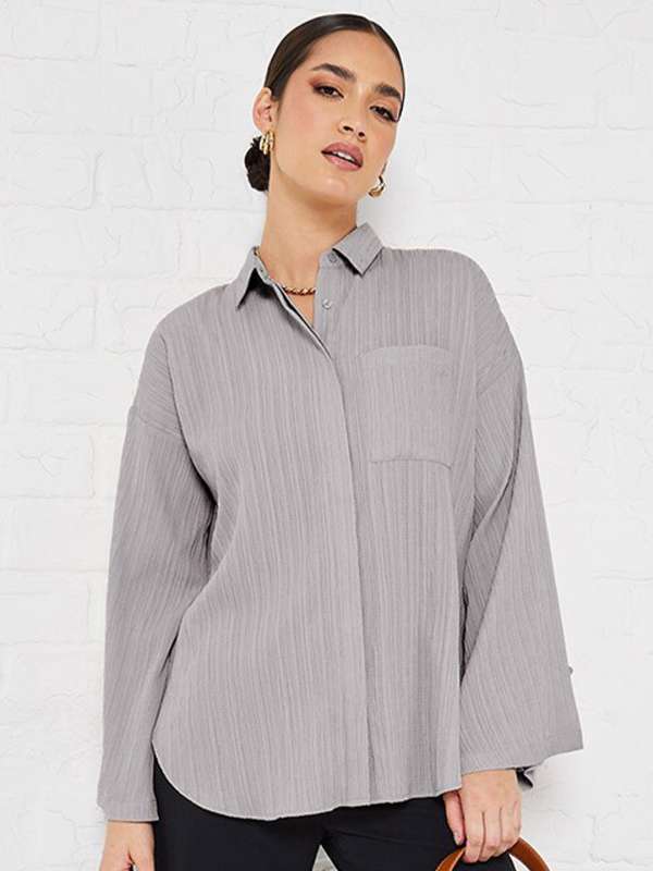 Gray dress deals shirt womens