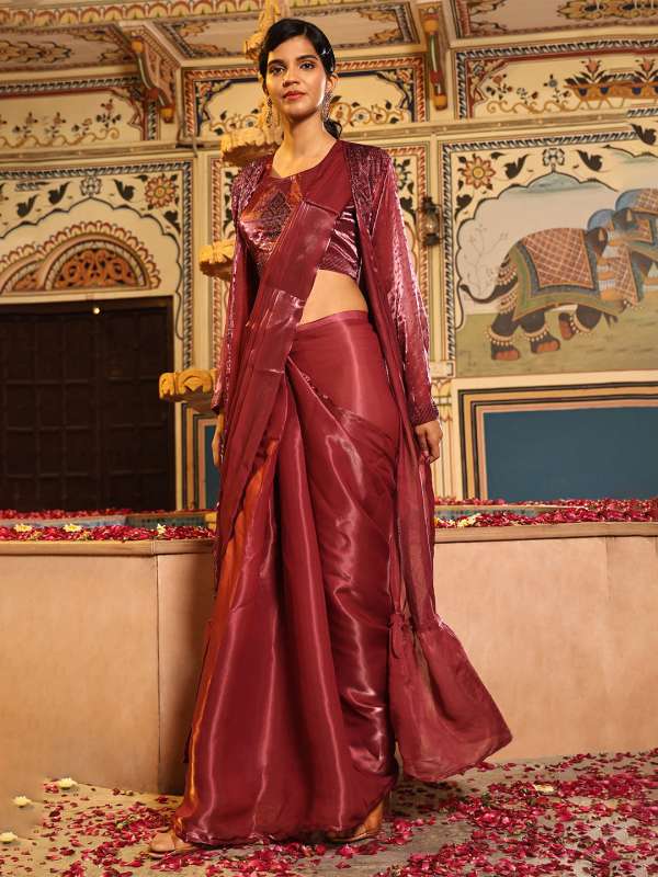 Jacket saree new arrivals blouse online