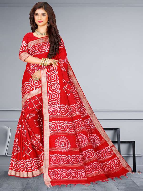Linen sarees store in myntra