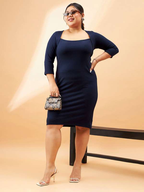 Navy Blue Solid Bodycon Dress Buy Navy Blue Solid Bodycon Dress