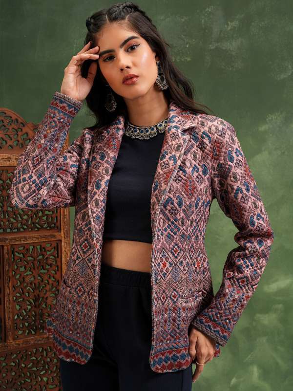 Patterned blazer womens clearance