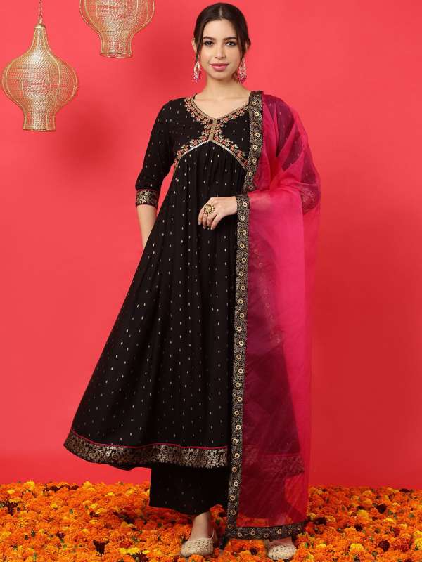 Black salwar suit online sale shopping