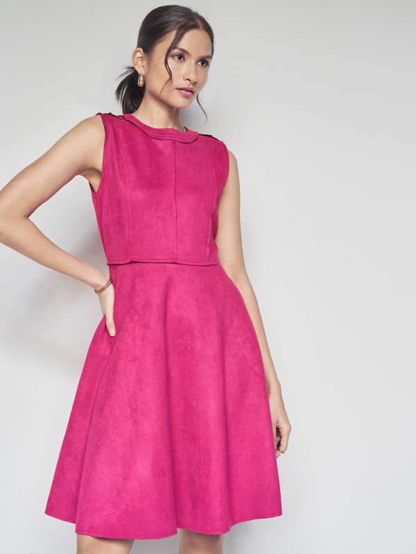 Pink fit flare dress outlet