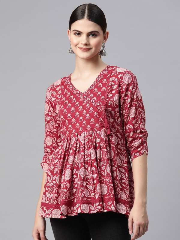 Ethnic peplum hot sale tops