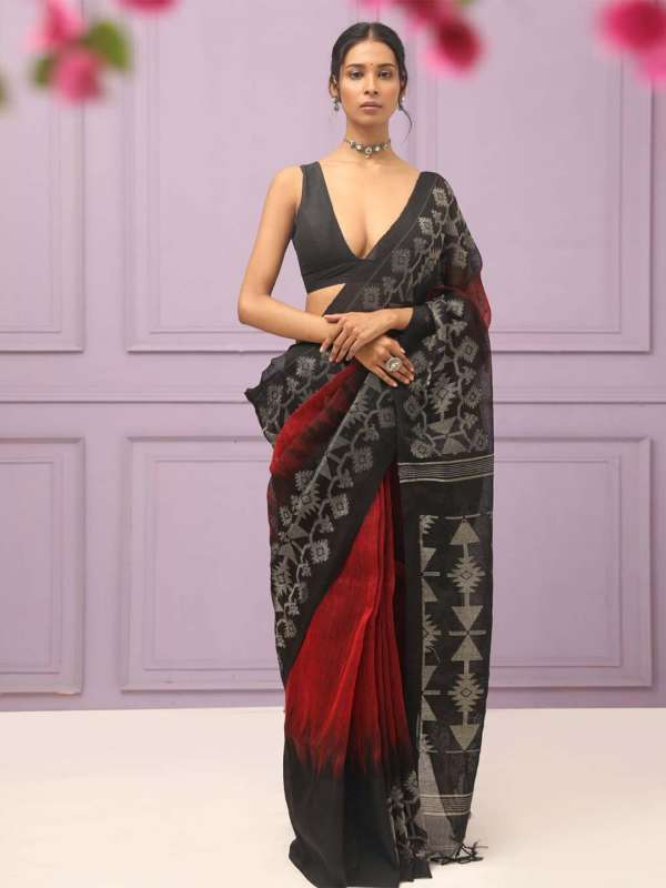 Buy Linen Sarees Online in India Myntra