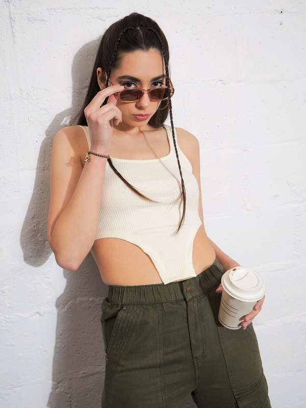 Womens off hotsell white crop top