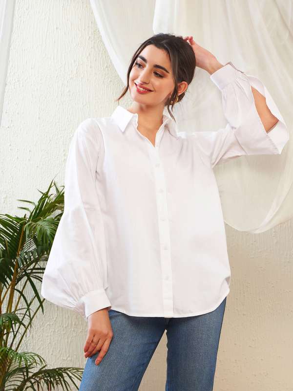 White cotton dress shirt outlet