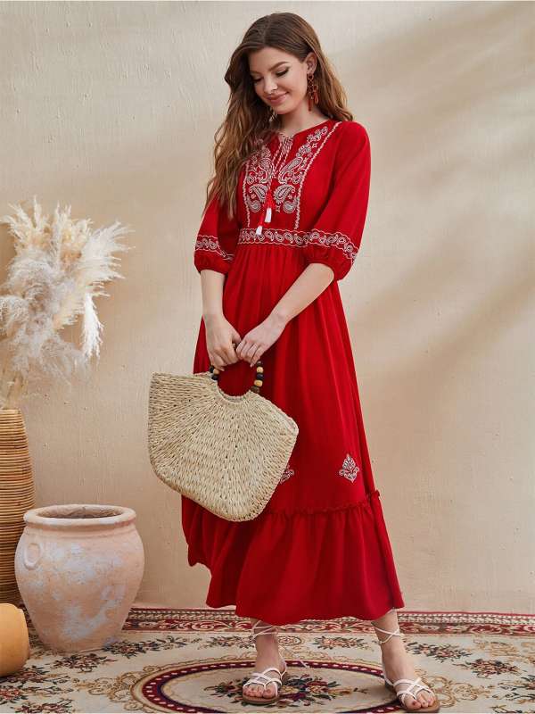 Casual clearance embroidered dresses