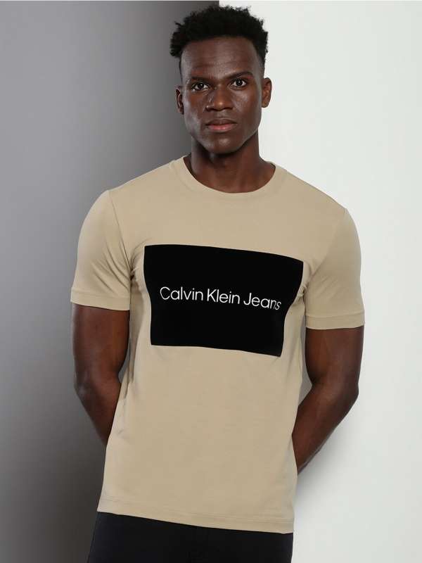 Beige calvin klein t shirt clearance