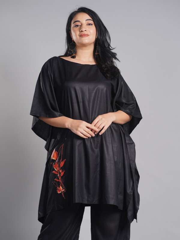 Boat neck new arrivals black kurti