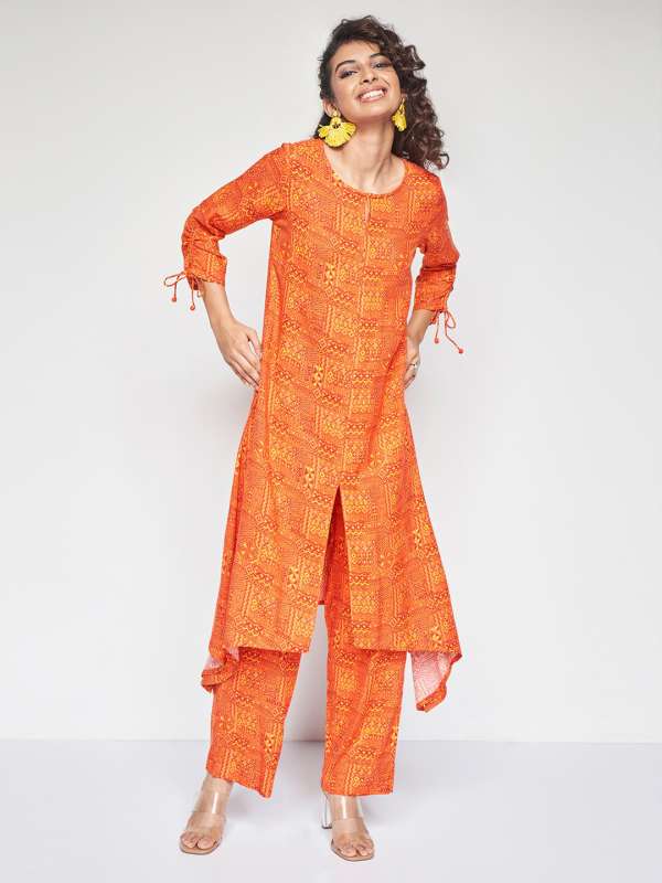 Orange Women Kurtas Kurtis Akkriti By Pantaloons Saree Mall Buy Orange Women Kurtas Kurtis Akkriti By Pantaloons Saree Mall online in India