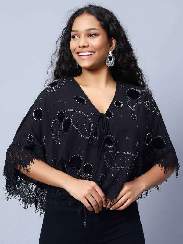 Black embellished shrug cheap