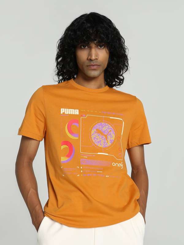Orange t top shirt online shopping