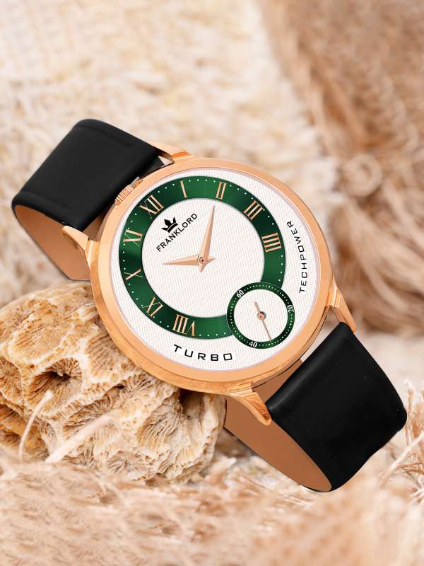 Gold leather watch on sale