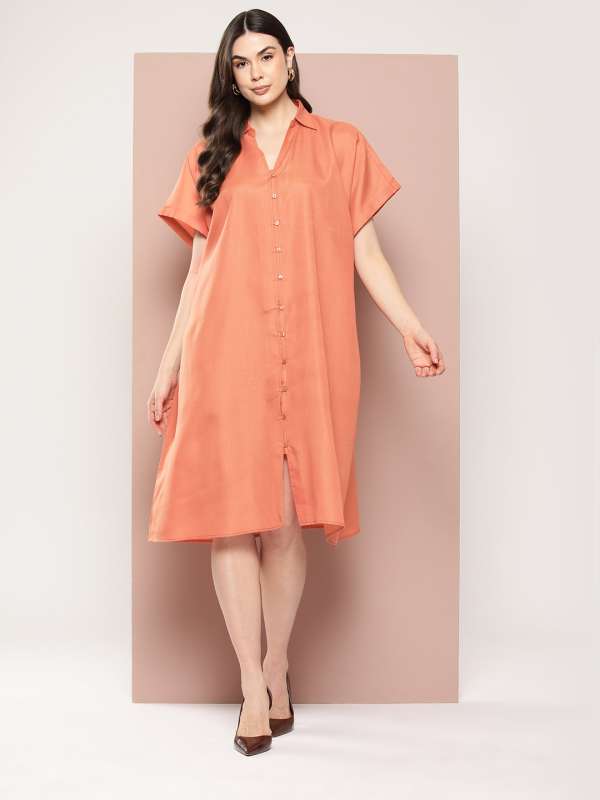 Orange Shirt Dresses Buy Orange Shirt Dresses online in India