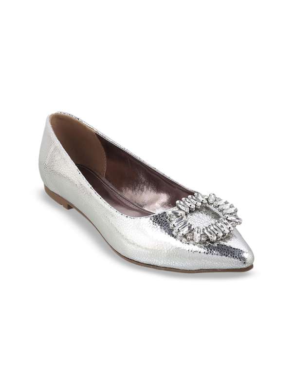 Silver store dress flats