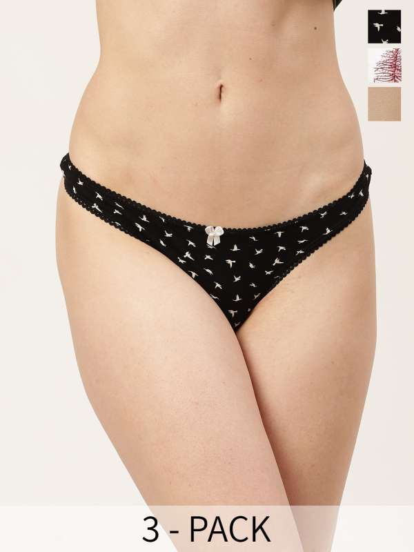 N-Gal Panties Lace Trim Edge Low Waist Underwear Lingerie Thong
