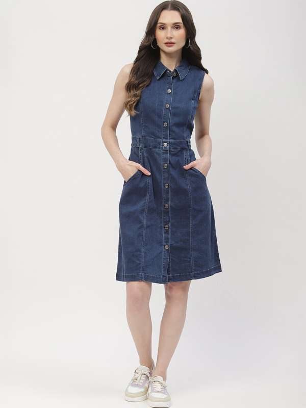 Madame denim dress top