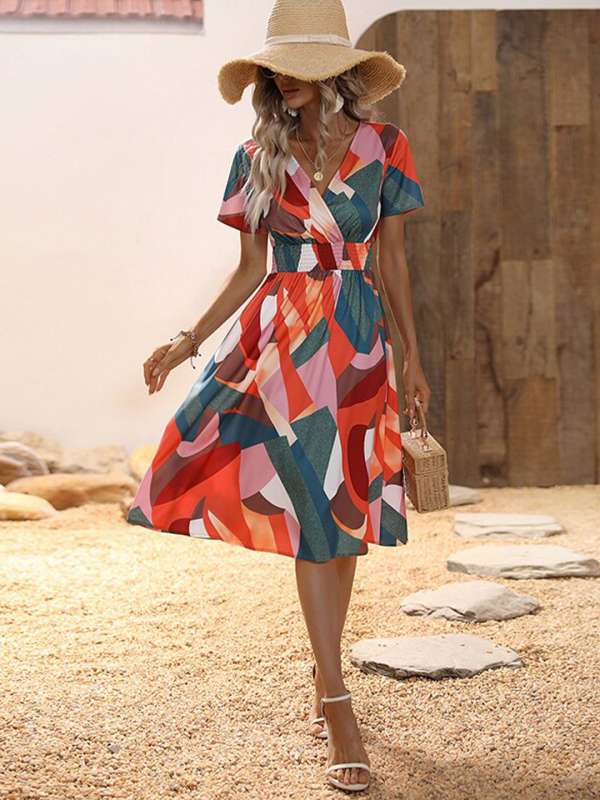 Orange colour dress online discount