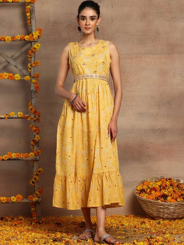Myntra long discount cotton gowns