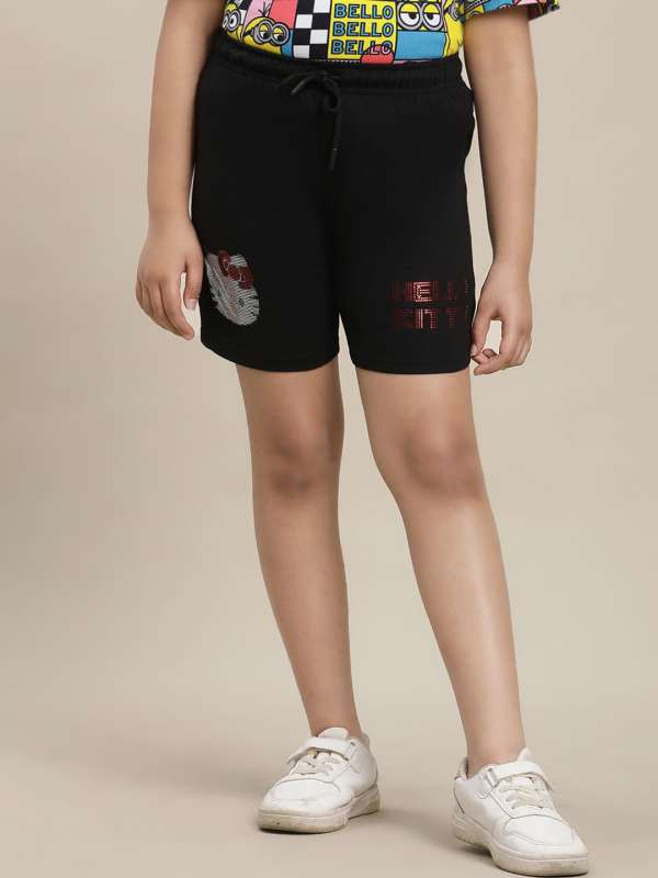 Girls black cheap cotton shorts