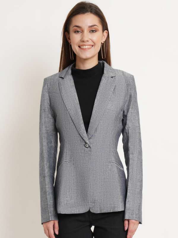 Grey blazer coat womens 2025