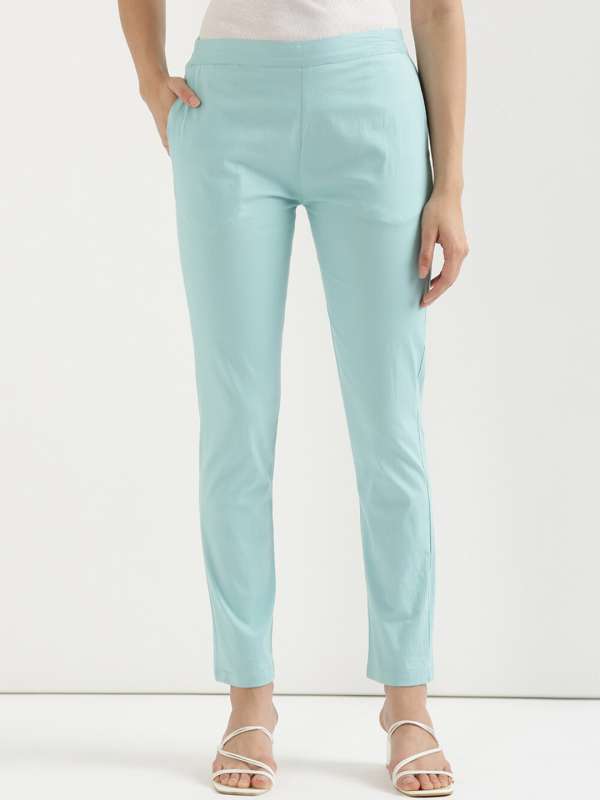 Women Turquoise Blue Trousers - Buy Women Turquoise Blue Trousers online in  India