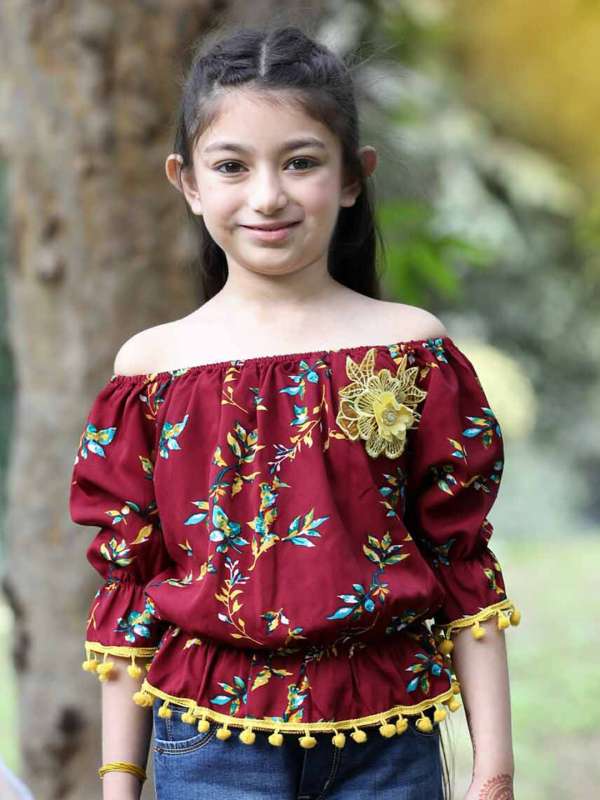 Kids off shoulder top best sale