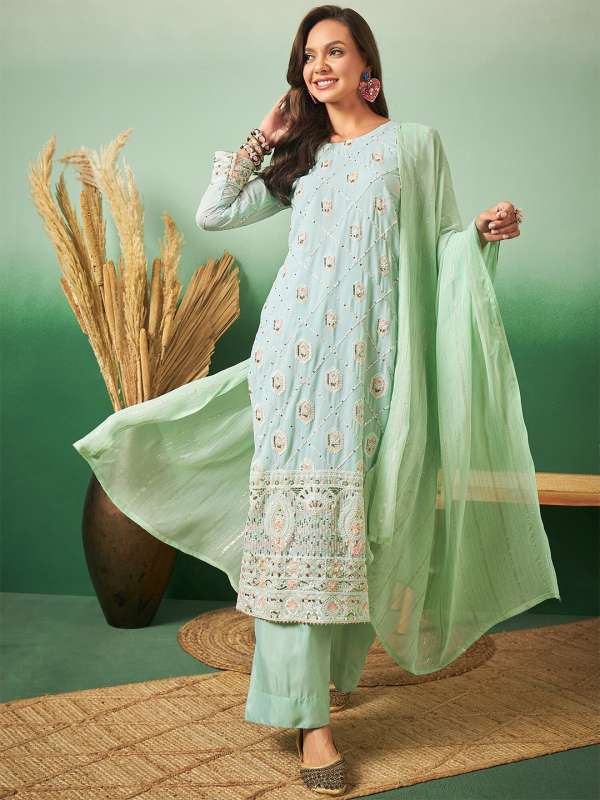 Crepe silk dress materials online shopping on sale