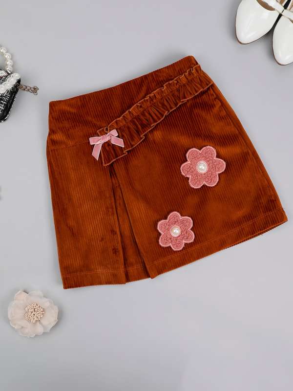 Brown Polyester Skirt Buy Brown Polyester Skirt online in India