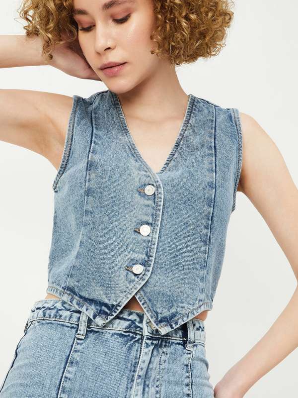 Denim waistcoat womens sales india
