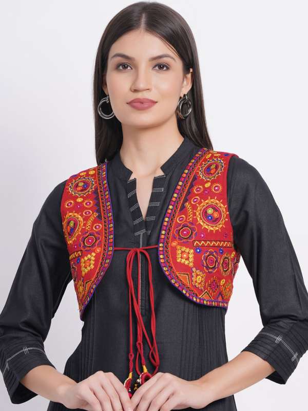 Red ethnic jacket deals