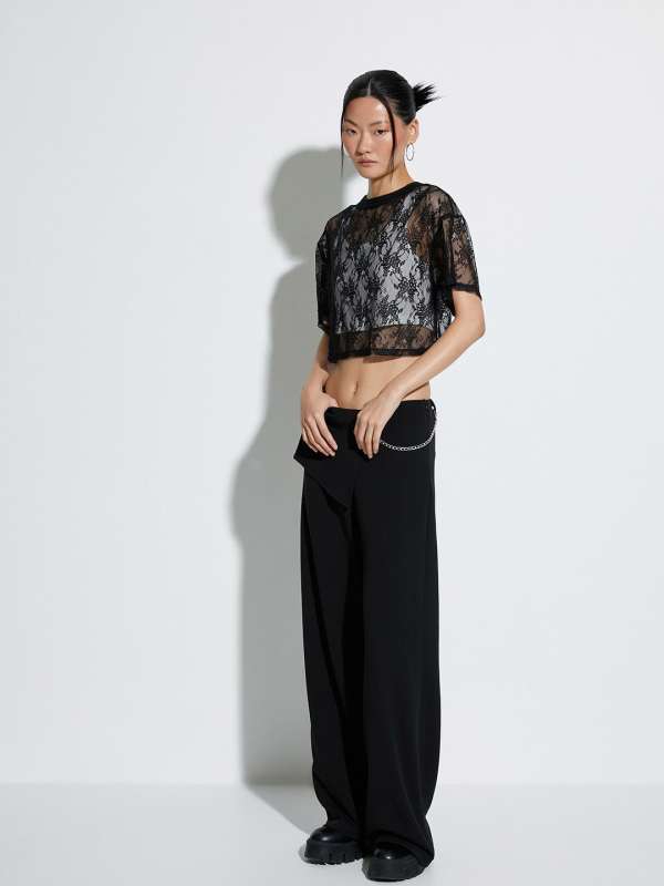 Women s Sheer Tops Buy Sheer Tops for Women Online Myntra
