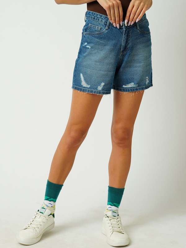 Denim rugged shorts top