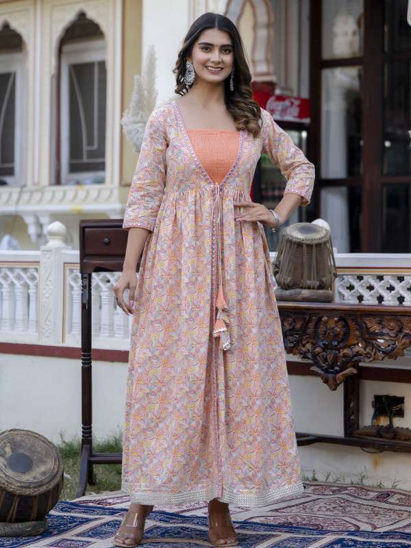 Long coat party wear dress sales