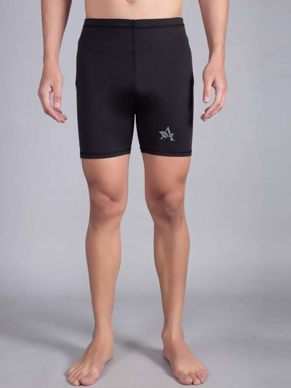 Buy SOIE Mid Rise Soft Polyamide Spandex Knee Length Cycling shorts-Pack of  2-Multi-Color online