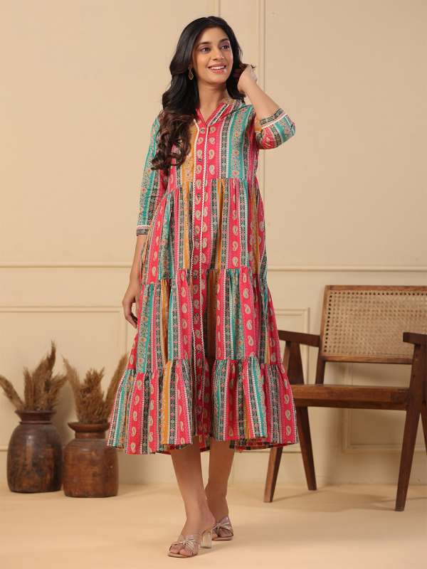 Cotton indo 2025 western dress