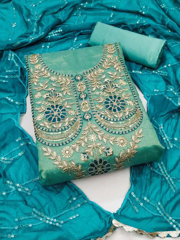 Chiffon salwar suit dress material top