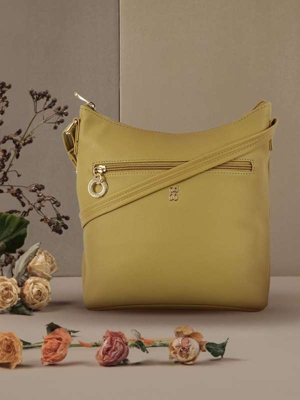 Baggit mustard yellow solid sling bag 2025