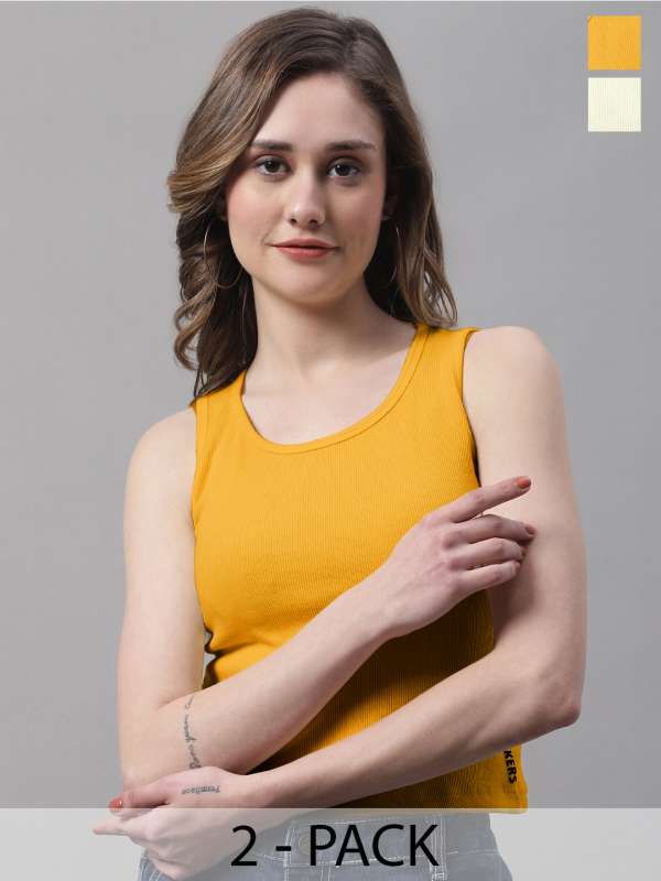 Yellow tank top on sale