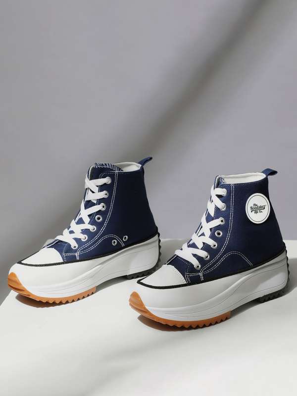 Navy blue high top sneakers sales