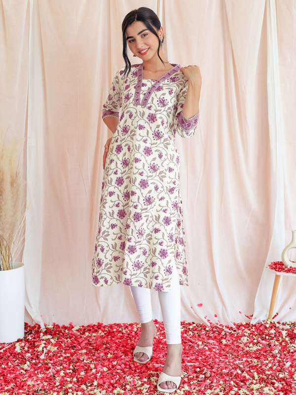 Libas Off White Printed Kurtas Buy Libas Off White Printed Kurtas online in India