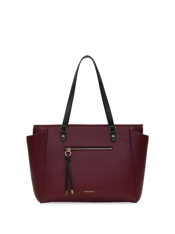 Ladies burgundy handbags clearance